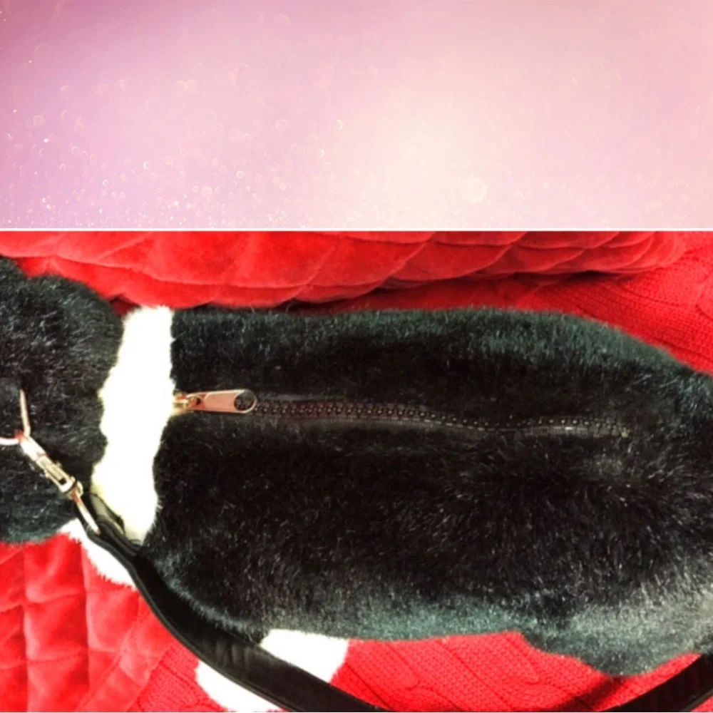 Bull Terrier Youth Black and White Plush Handbag
